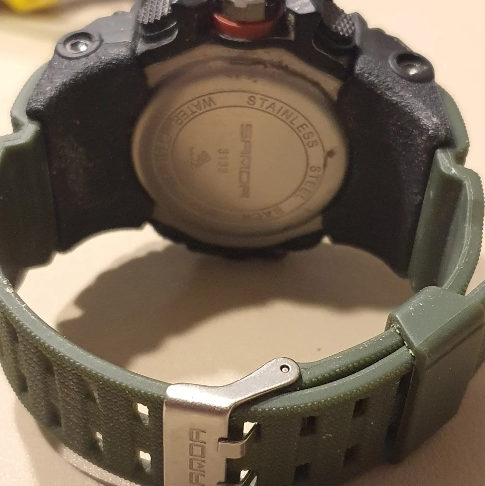 10/$20 Sanda Black/Green Ani-Digital Alarm Chrono Men's Watch